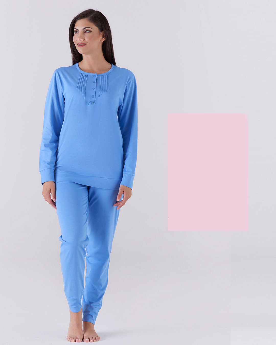 Pigiama lungo donna tinta unita