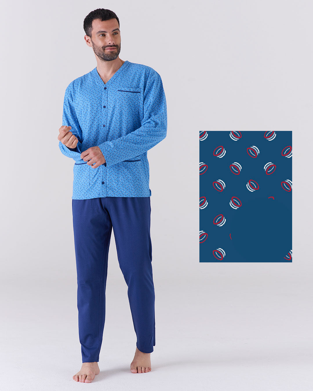 Pigiama lungo uomo aperto