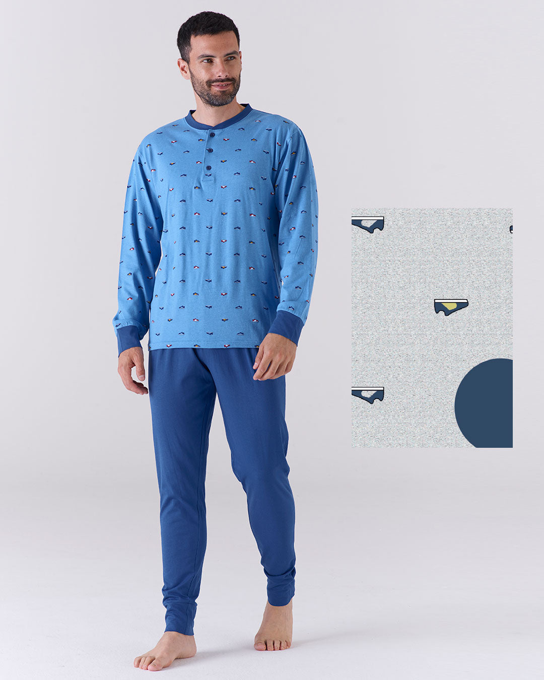 Pigiama lungo uomo fantasia sneakers