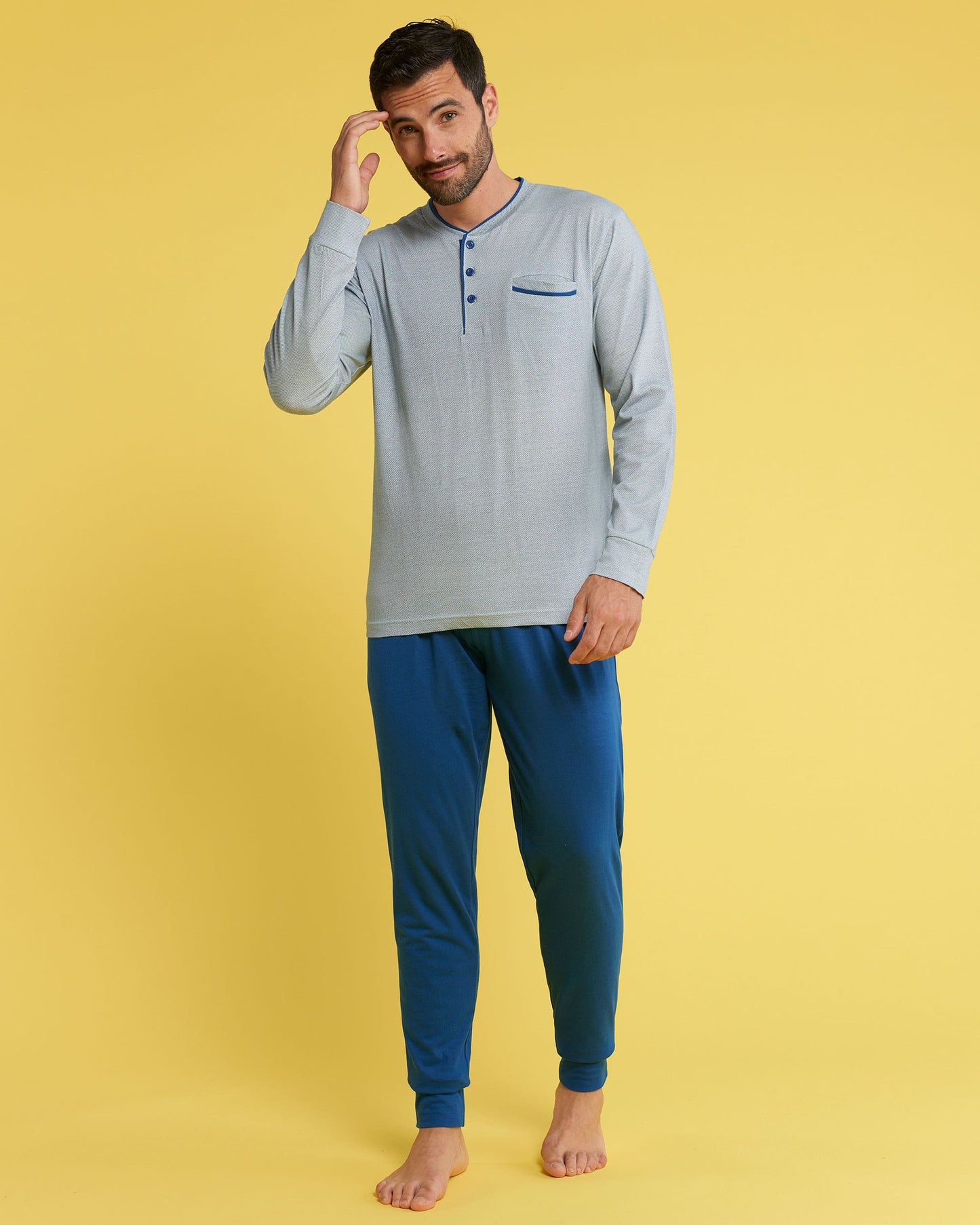 Pigiama uomo lungo - trama cerchietti