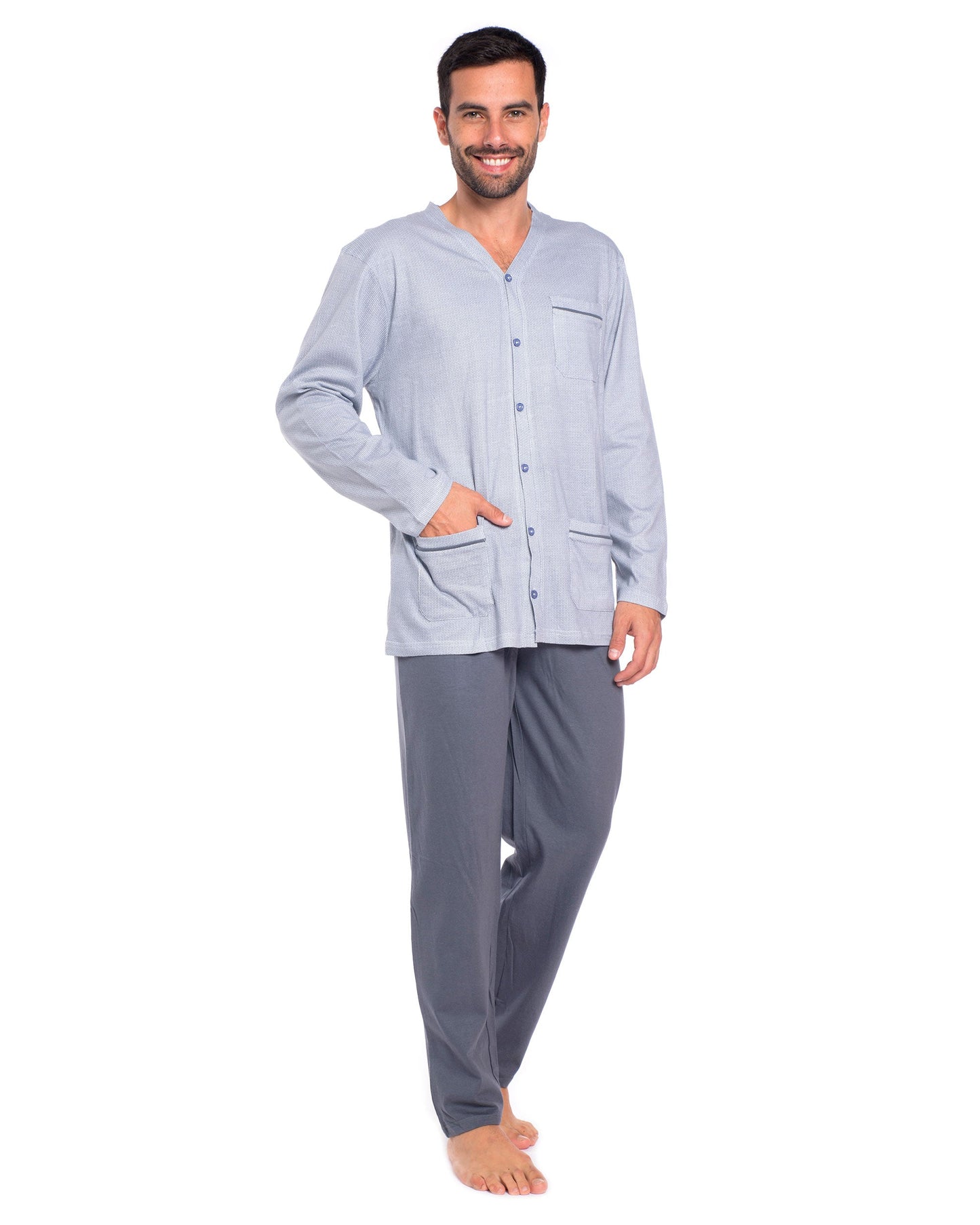 Long open men's pajamas