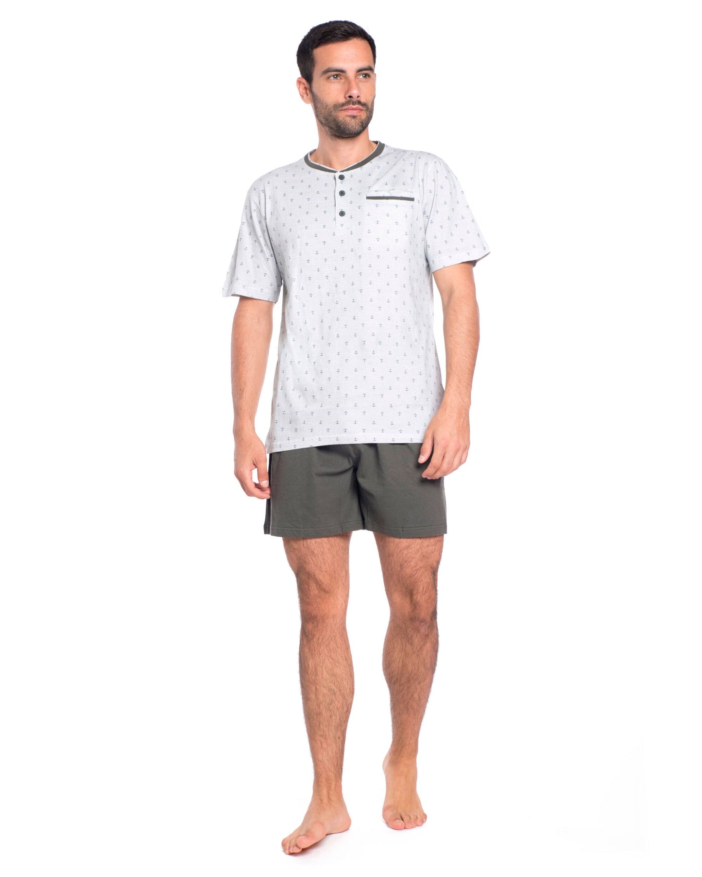 Men's short-sleeved pajamas and shorts