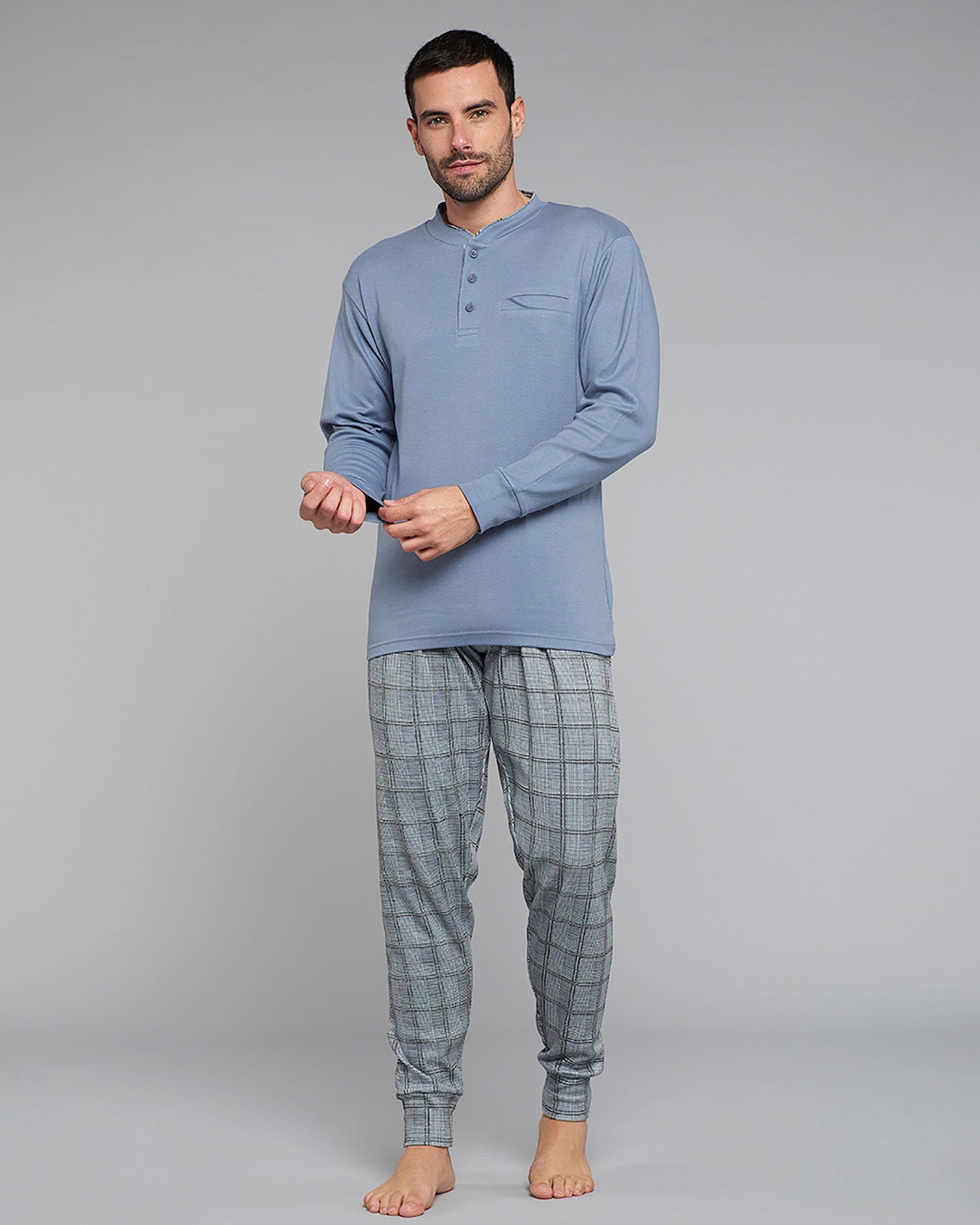 Pigiama uomo caldo cotone - fantasia Principe di Galles