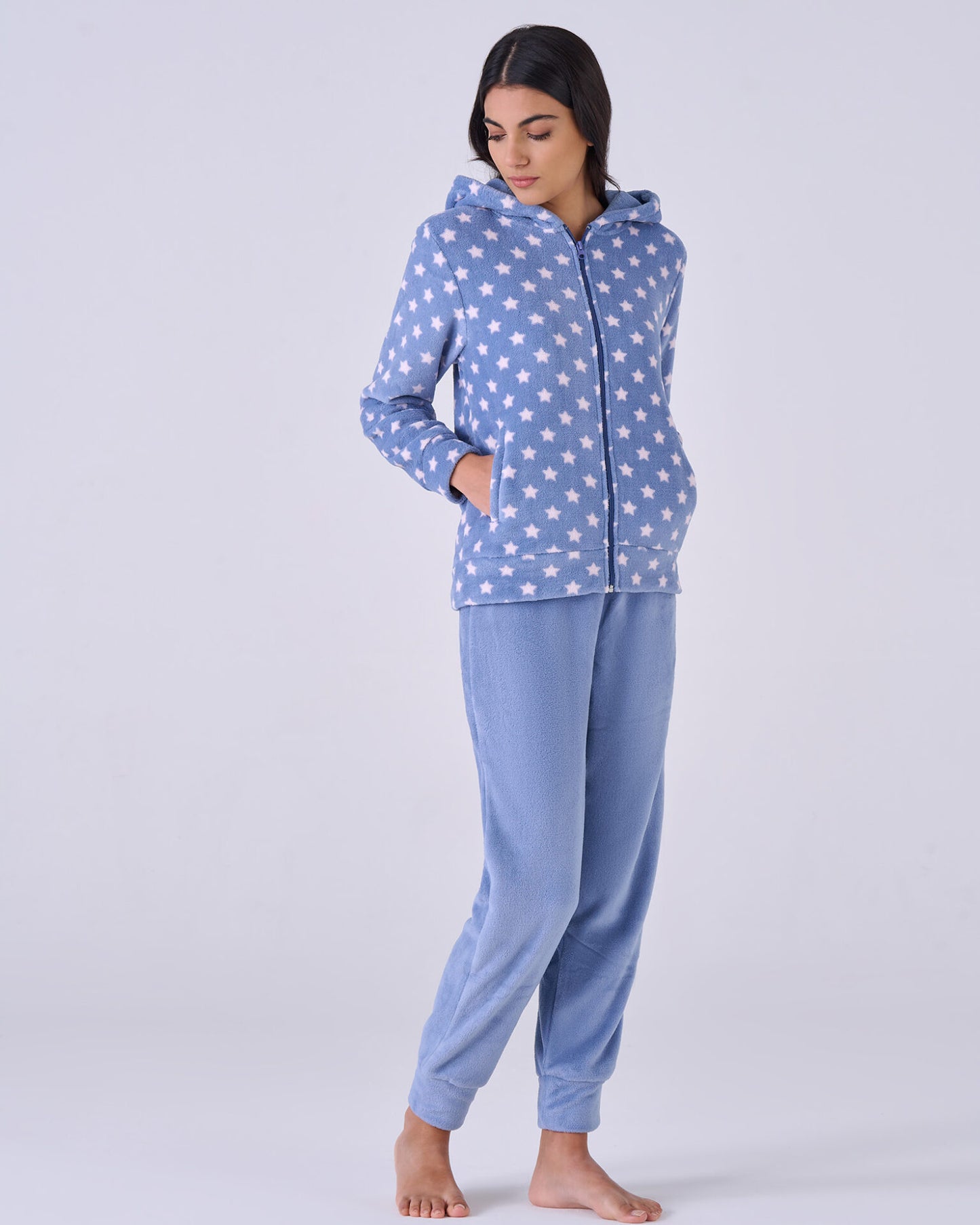 Tuta donna coral fleece Stelline