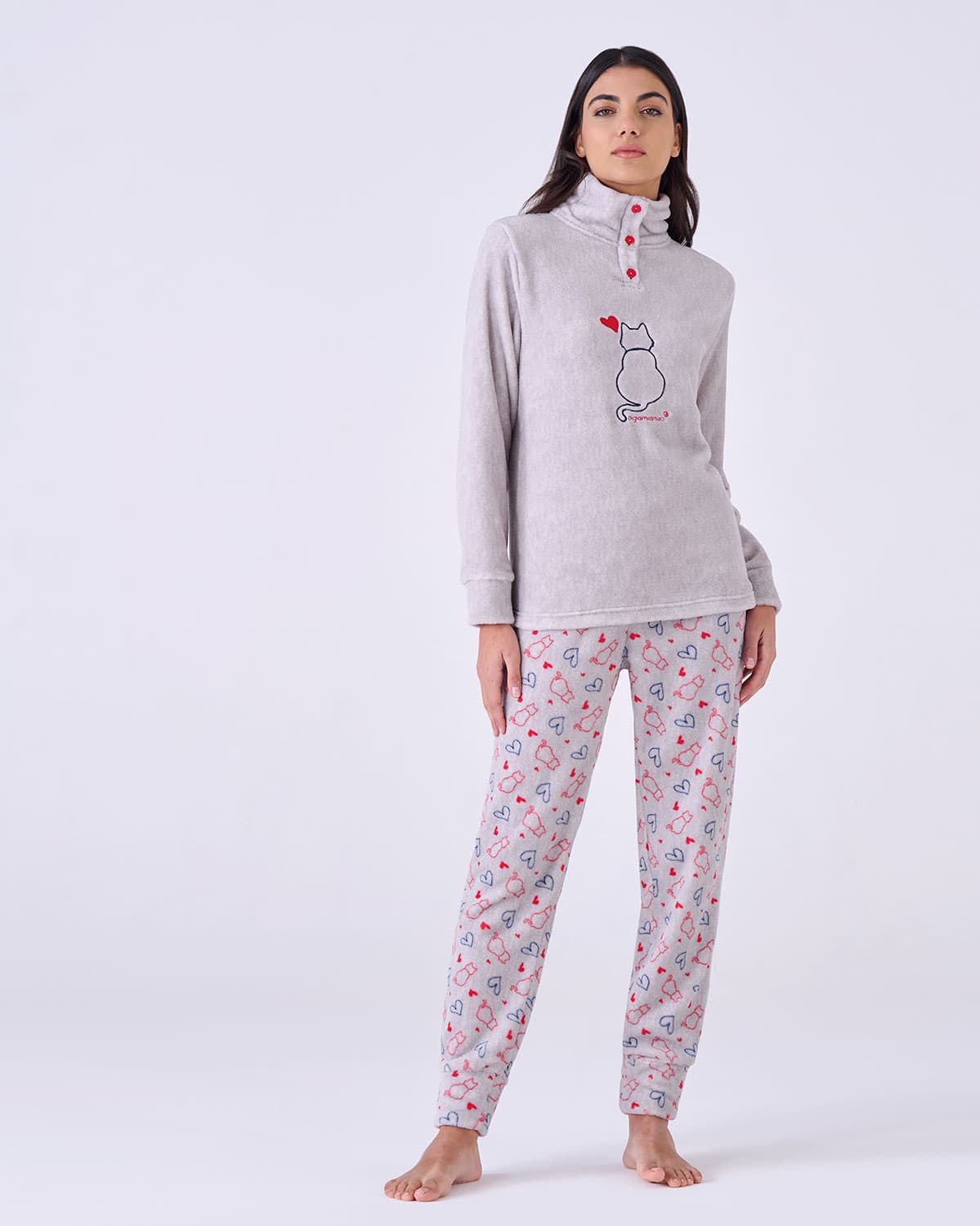 Pigiama donna coral fleece Gattini