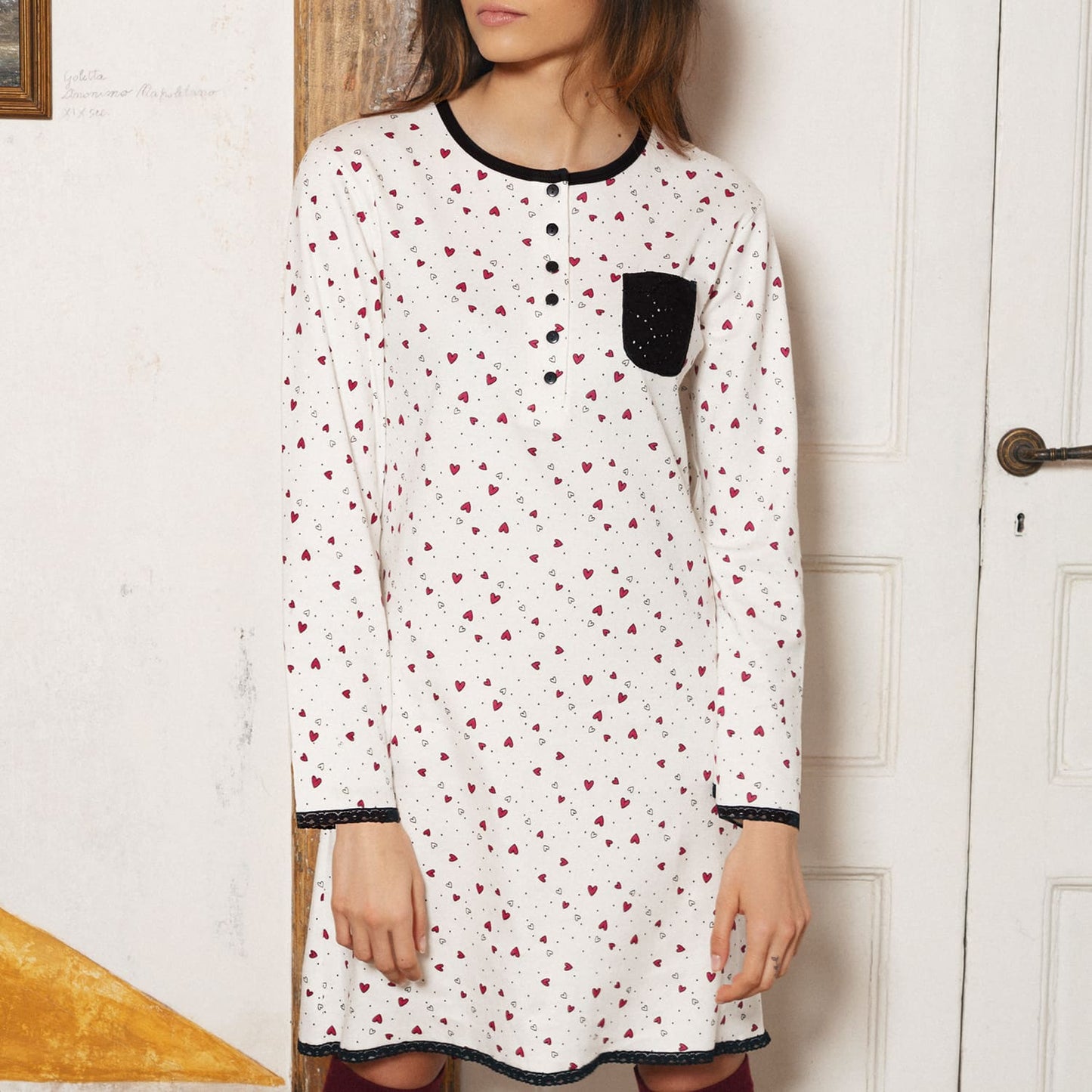 Camicia da notte cuoricini