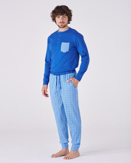 Pigiama uomo lungo - fantasia quadri