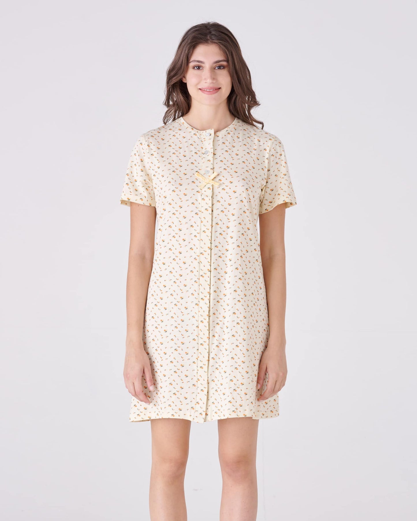 Camicia da notte manica corta - fantasia fiorellini