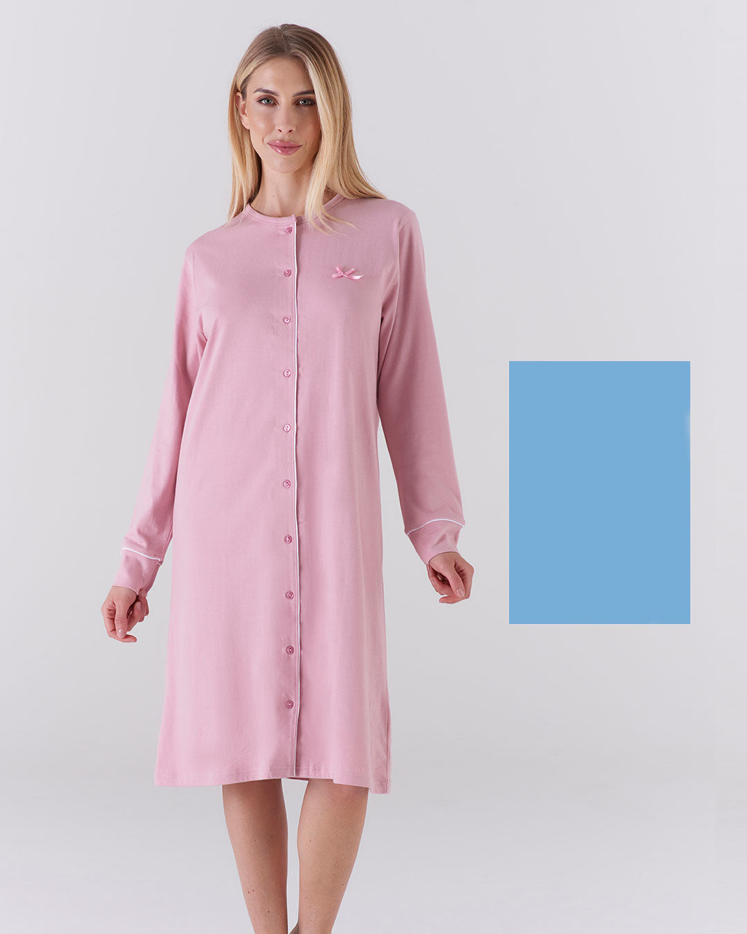 Camicia da notte aperta manica lunga