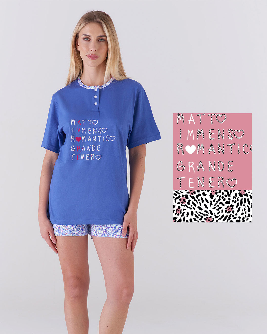 Pigiama donna corto - "amore"