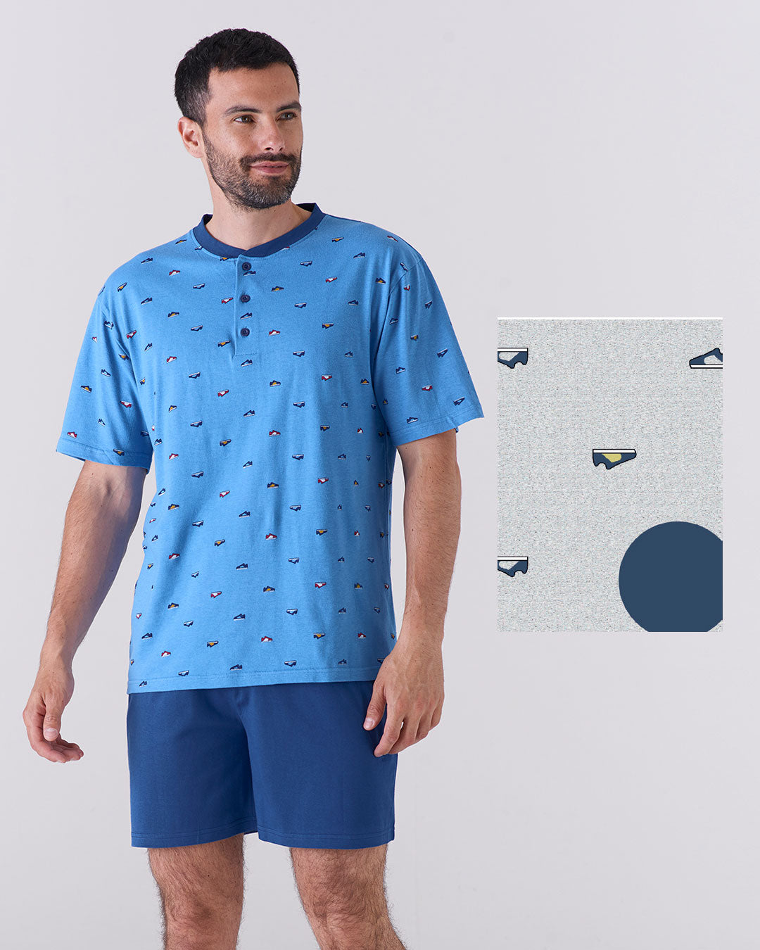 Pigiama corto uomo fantasia sneakers