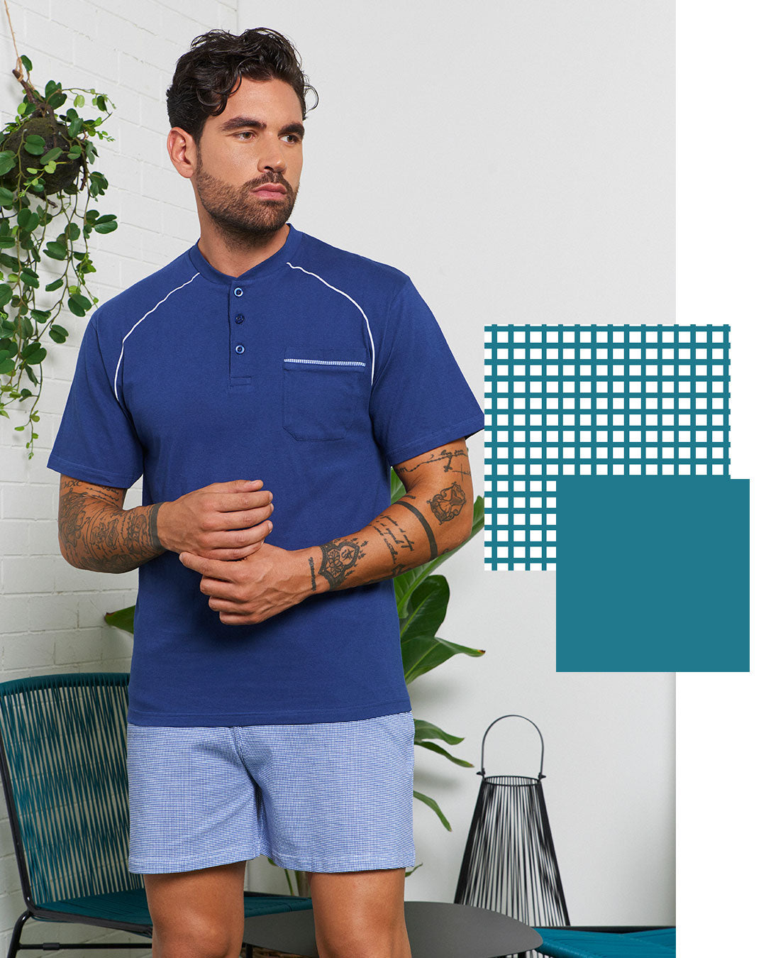 Pigiama corto con taschino