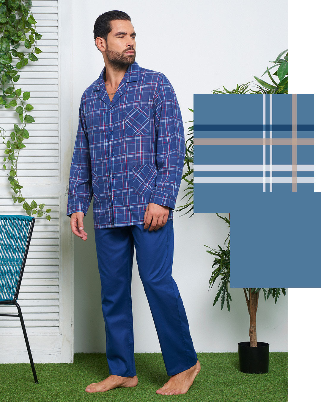 Pigiama lungo uomo aperto