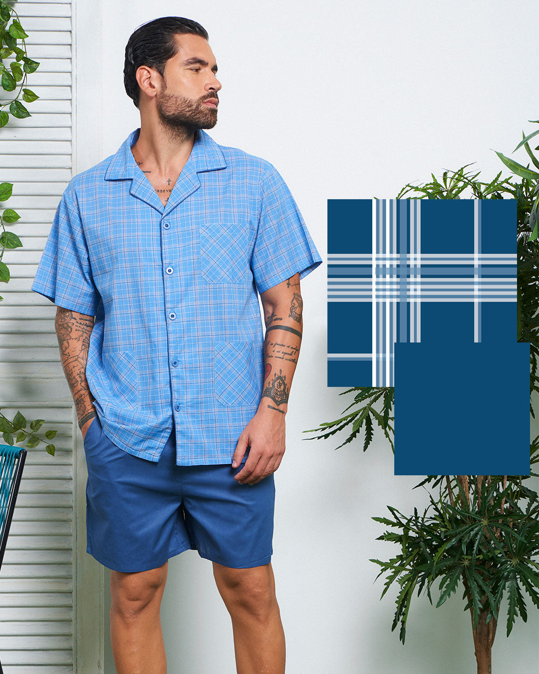 Pigiama corto aperto