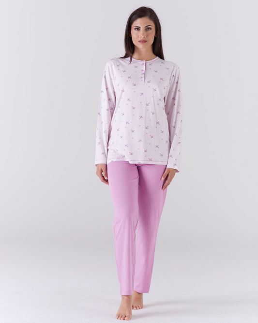 Pigiama lungo donna calibrato fiori