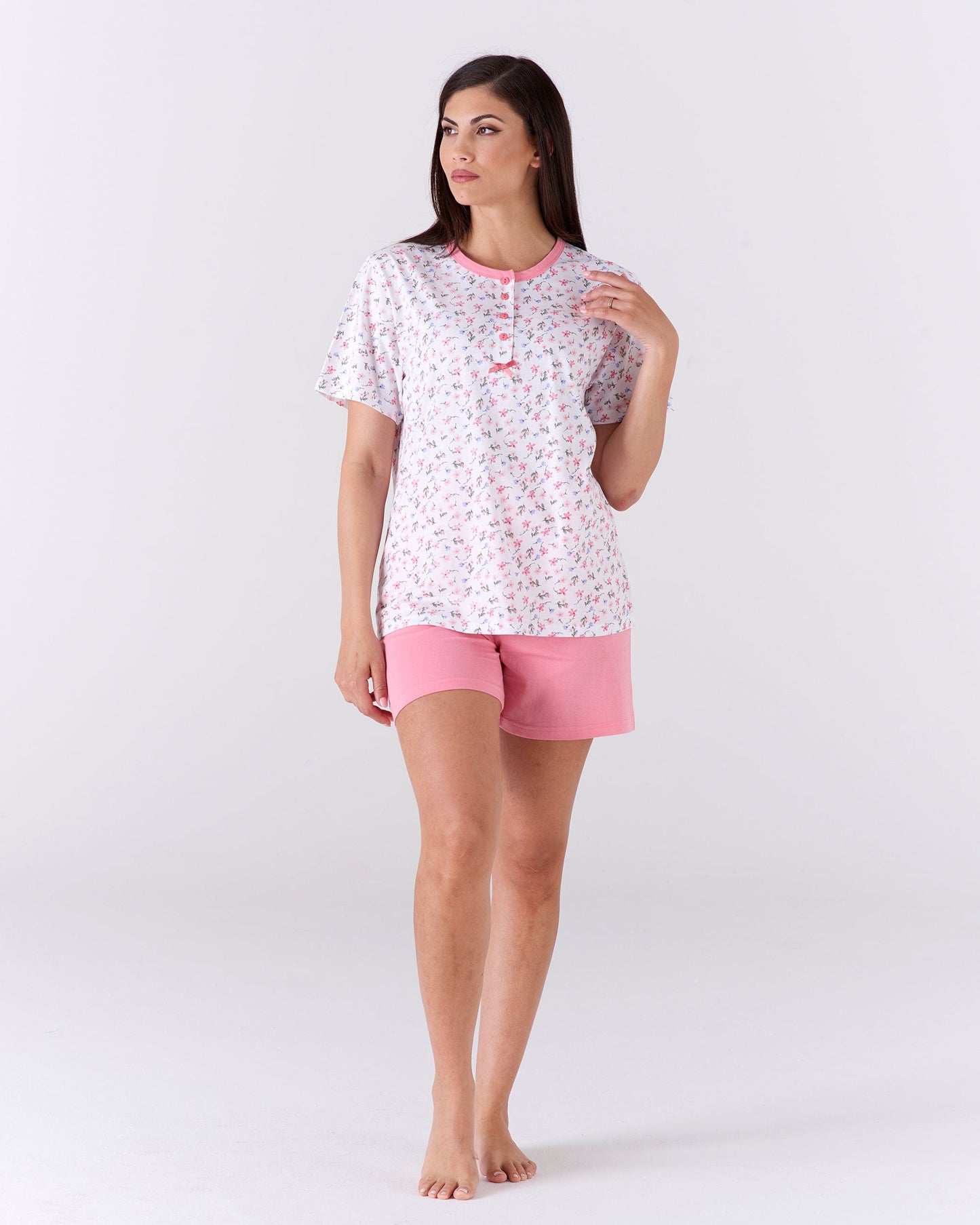 Pigiama donna corto - fantasia floreale