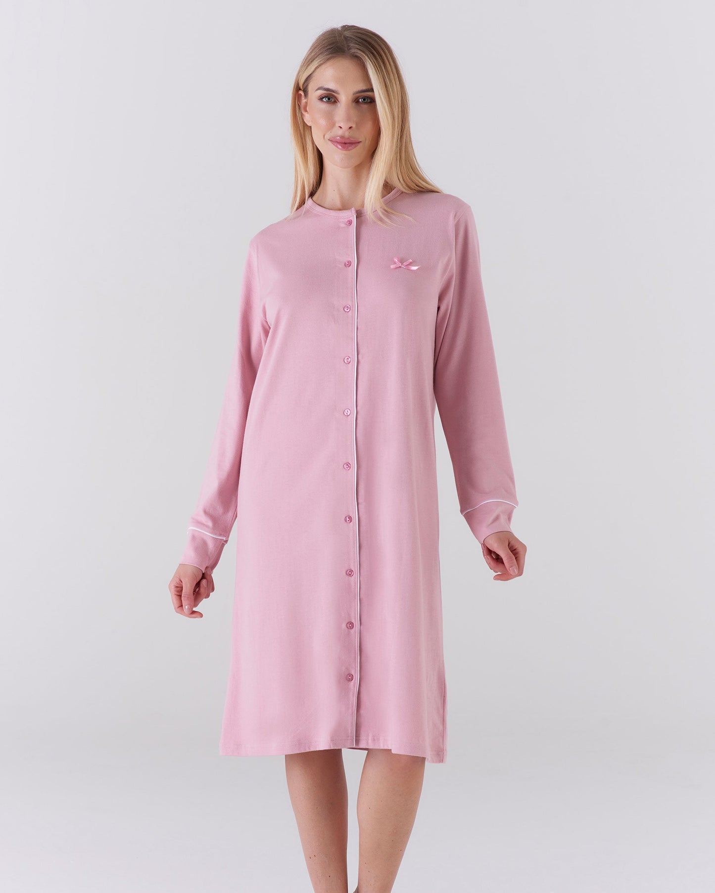 Camicia da notte aperta manica lunga