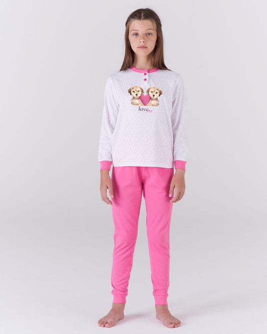 Pigiama lungo bambina "love me"
