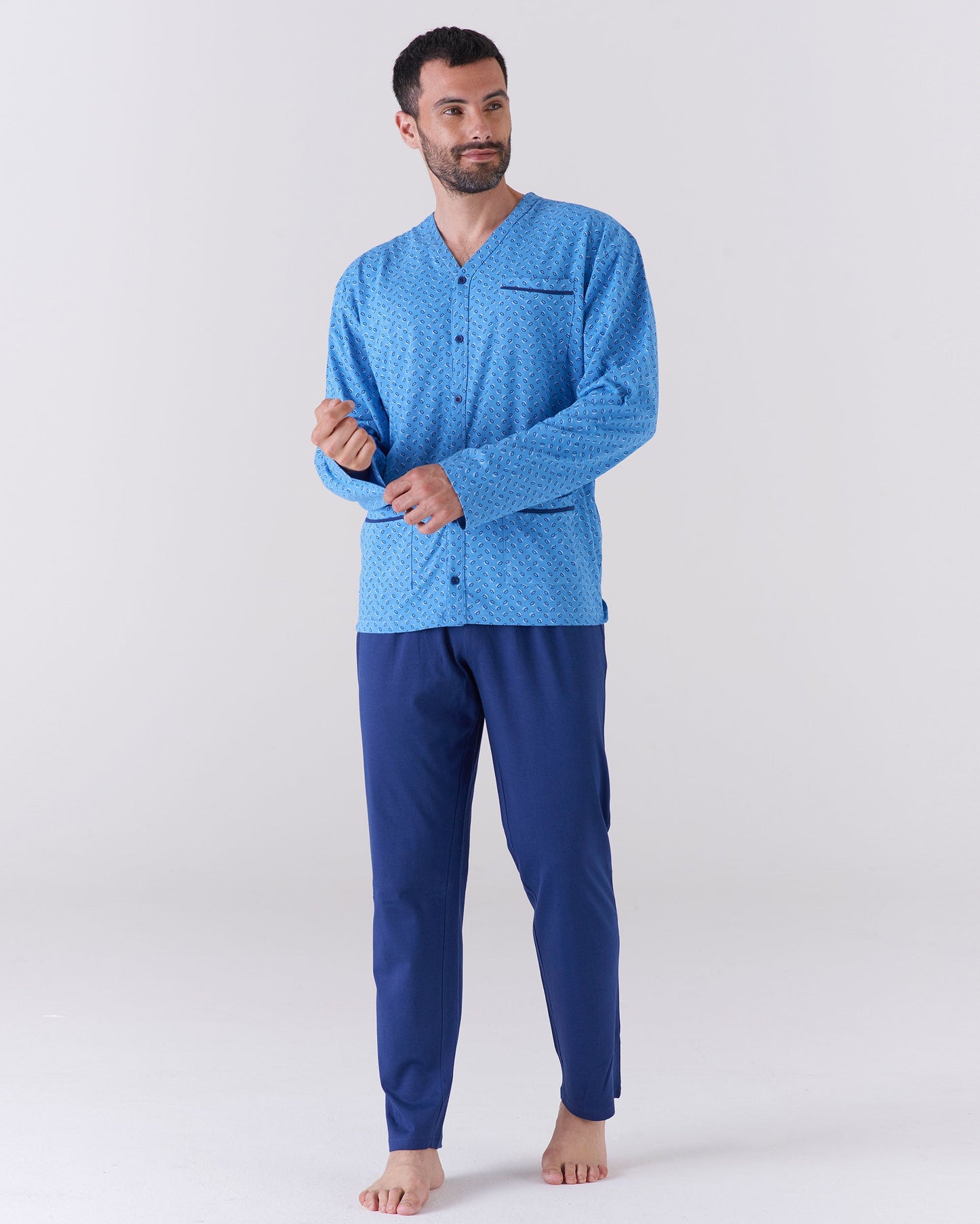 Pigiama lungo uomo aperto