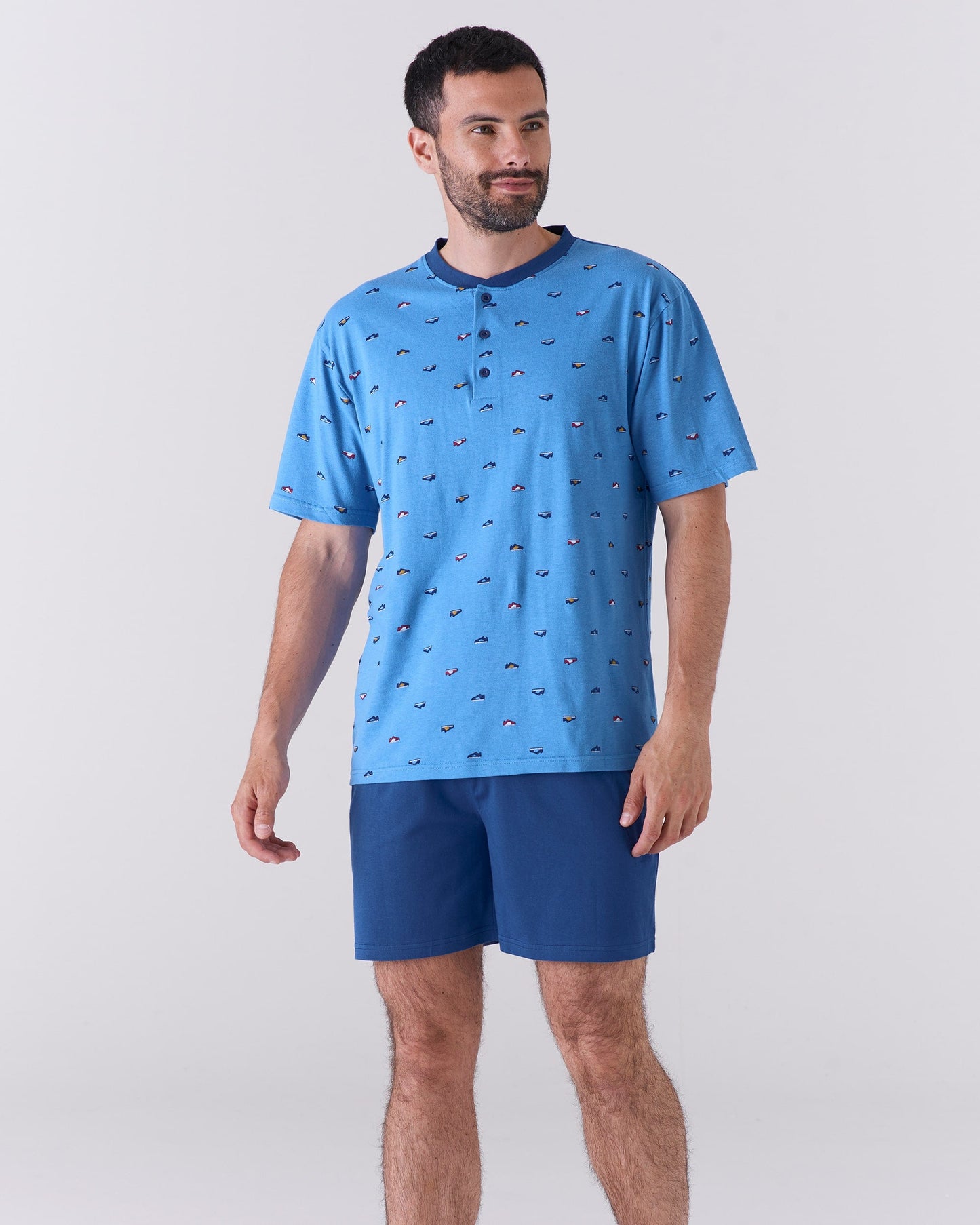 Pigiama corto uomo fantasia sneakers