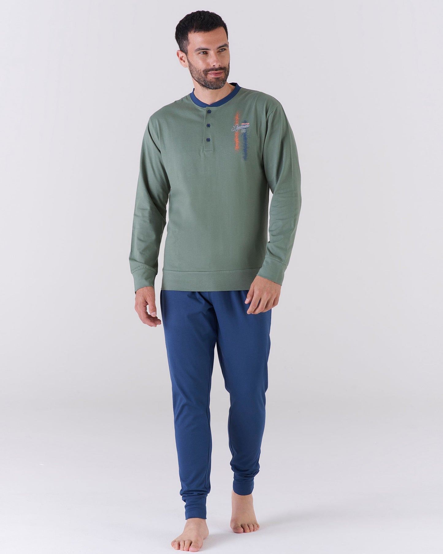 Pigiama lungo uomo bicolore