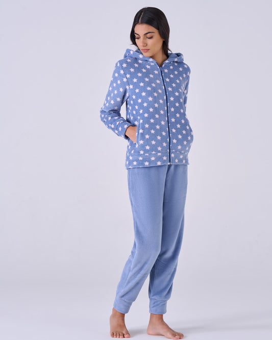 Tuta donna coral fleece Stelline