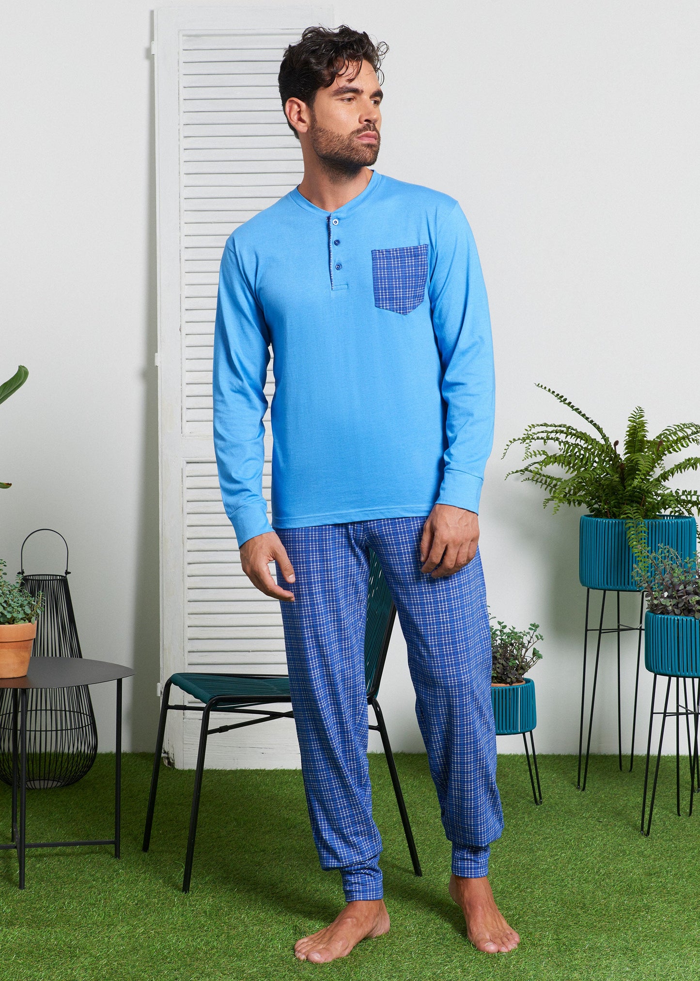 Pigiama lungo uomo con taschino