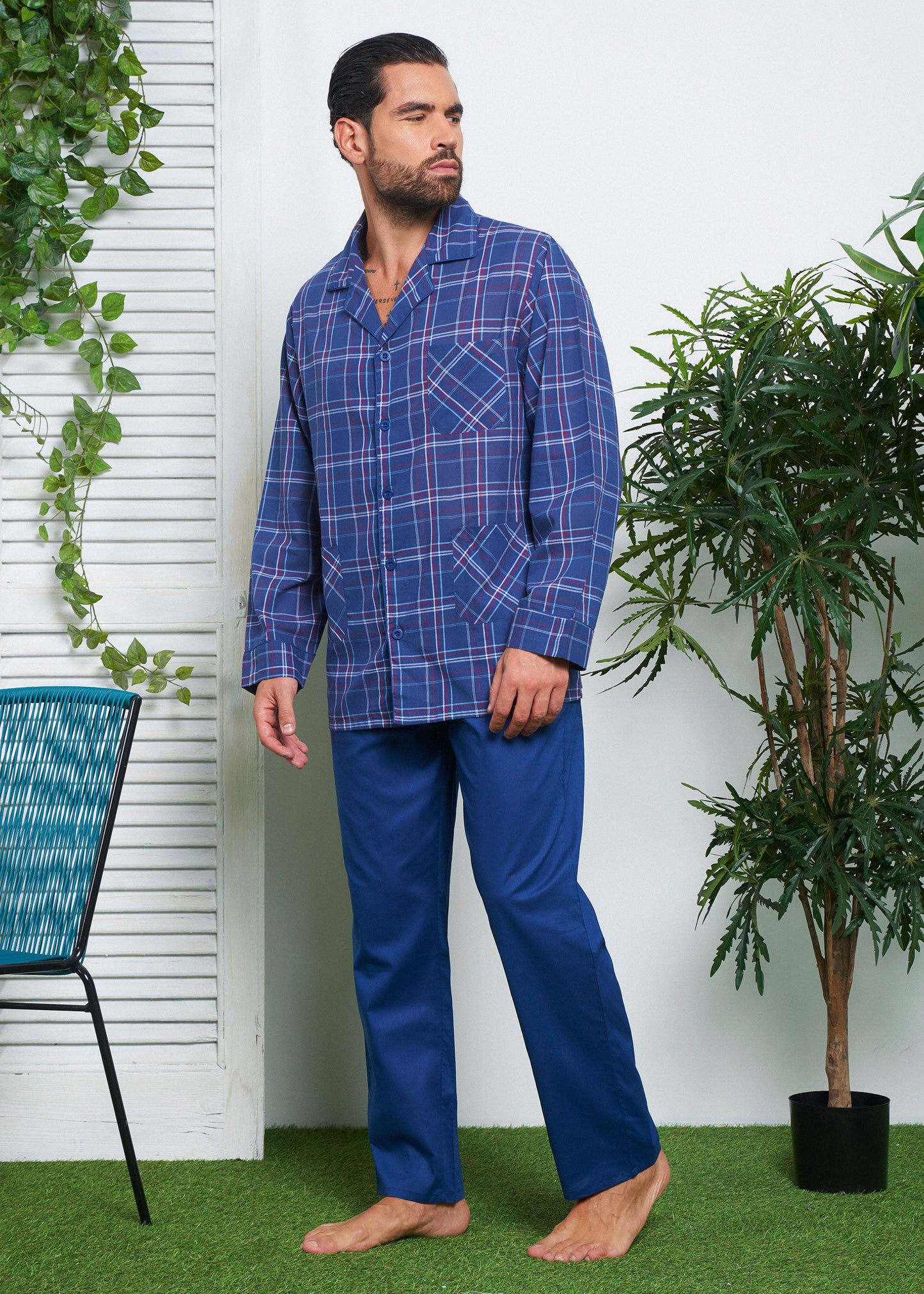 Pigiama lungo uomo aperto