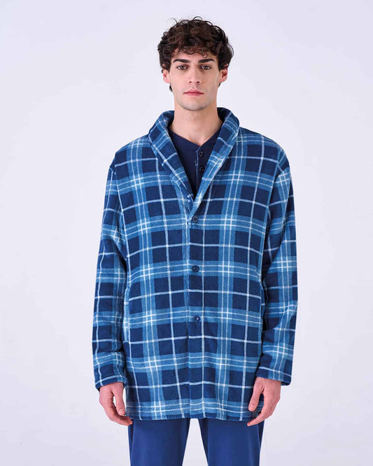 Giacca da camera coral fleece coffee