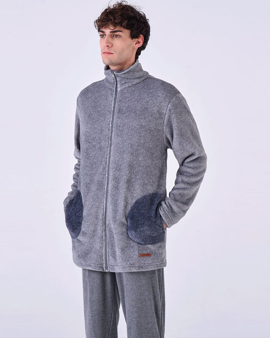 Giacca da camera coral fleece rock