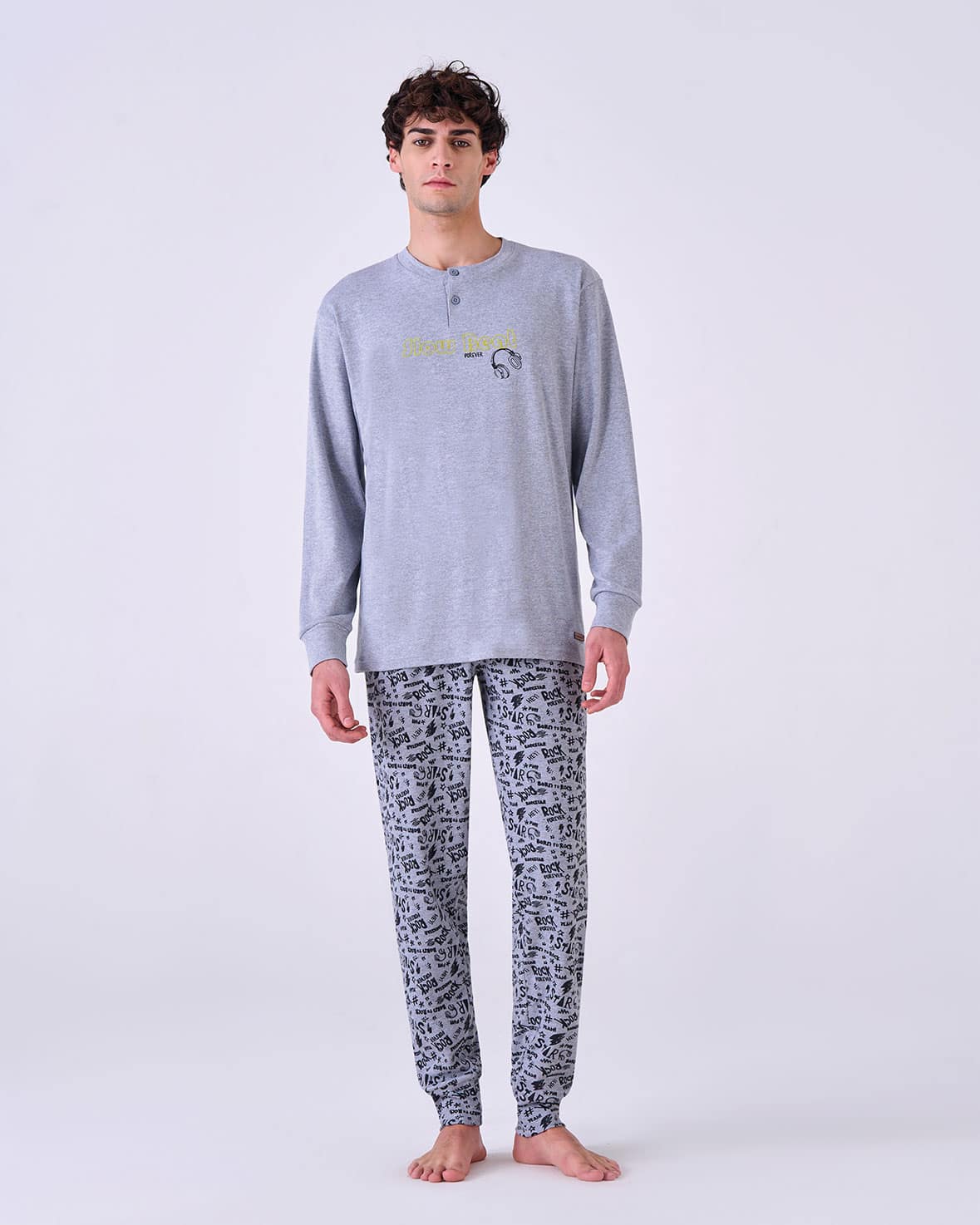 Pigiama uomo caldo cotone rock