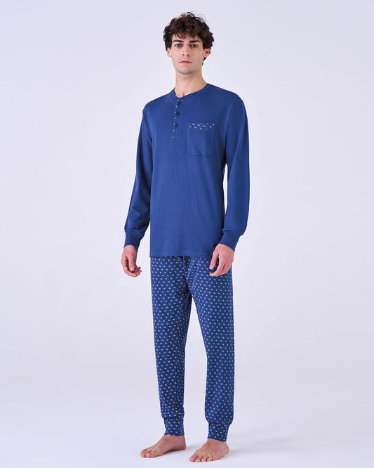 Pigiama uomo caldo cotone serafino classico