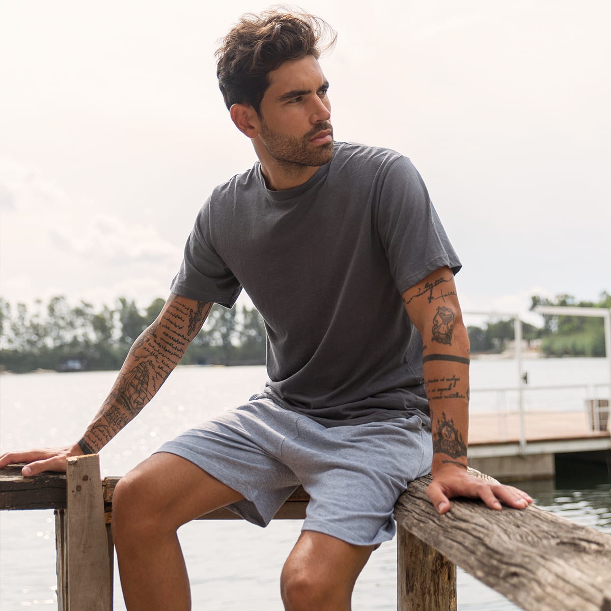 Pigiama uomo maglia manica corta e pantalone corto