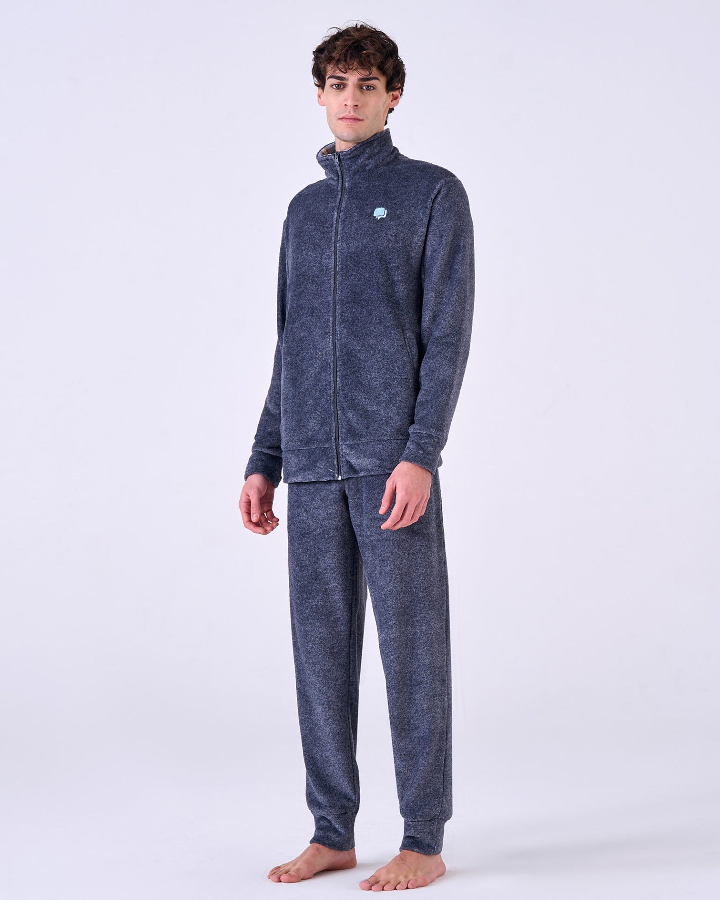 Tuta uomo coral fleece quadroni